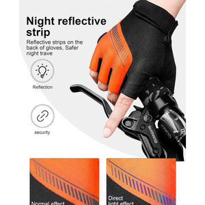 Gants de cyclisme unisexes Perfectionists à demi-doigts, imprimé animal, enduits de polyuréthane, noirs, en tissu tissé, antidérapants, pour la course - Product Image 6