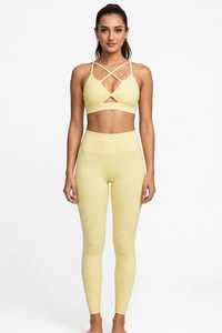 Ensemble de yoga côtelé sans couture respirant 2 pièces : Soutien-gorge de sport croisé et Leggings taille mi-haute en Spandex/Nylon - Product Image 3
