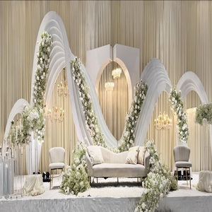 The Ethereal Wave Modern Simple Stage for Wedding Ivory Theme Outdoor/Indoor Use Fiber Material - Product Image 1