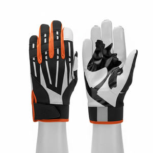 Black Orange White Outdoor Sports Gloves Breathable Palm For Football Use - Product Image 1