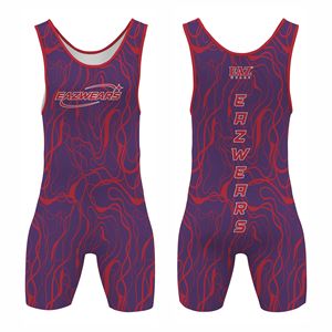 Combinaison de lutte sublimée pour hommes, design graphique unique, séchage rapide, tenue de sport pour tournois et clubs, vente en gros, fabrication OEM ODM - Product Image 1