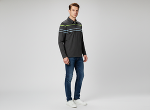 Camisas Polo de Manga Larga con Logotipo Personalizado al por Mayor para Hombre - Transpirables, a Rayas, para Uso Casual y de Negocios - Product Image 2