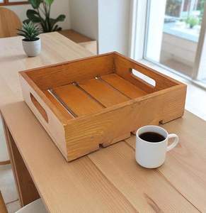High Quality Multipurpose Wooden Serving Tray Platter Ideal for Breakfast Tea Storage <b>Table</b> & <b>Kitchen</b> Decor - Product Image 2