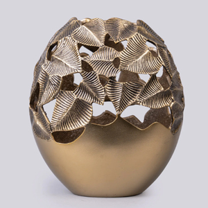Highest Quality Brass Metal Round Shape Brass Antique Finish Decorative Flower <b>Vase</b> Home Interior Abstract - Product Image 4