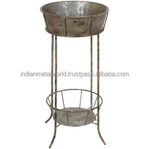 Large Galvanized Flower <b>Tub</b> and Planter Customized <b>Metal</b> Modern Flower Planters for Indoor Outdoor Decor Flower <b>Tub</b> - Product Image 5