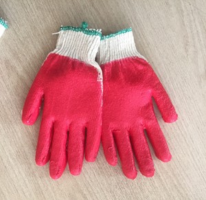 Red Cotton Latex Coated <b>Cut</b>-Resistant Knit Gloves Ambidextrous Pull on Cuff Household Cleaning Protection - Product Image 5
