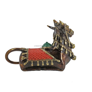 Tribal vache déesse Temple Art pur laiton support multicolore 7x4 pouces doré à la main bureau Table haut décoration de la maison vente directe - Product Image 2