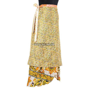 Exclusive Indian Silk Sari Skirt 100 <b>Ways</b> to Style - Silk Wrap Around Skirt Dress Silk Wrap Around Skirts Brazil Mexico Cover <b>up</b> - Product Image 5