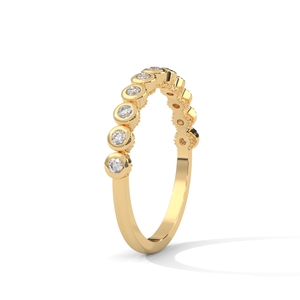 <b>Gold</b> Color Diamond Bezel <b>Set</b> Eternity <b>Ring</b> Round Cut Band for Wedding Anniversary Gift - Product Image 2