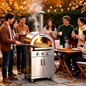 Îlot de cuisine extérieur en acier inoxydable avec <span class=keywords><strong>four</strong></span> à <span class=keywords><strong>pizza</strong></span>, barbecue à gaz et évier pour jardin - Product Image 6
