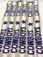 Sangle de sac à main perlée Cowboys, sangle de sac de supporter, sangle de sac à main perlée réglable à rayures Cowboys, idée cadeau pour fan de football, sac à main perlé