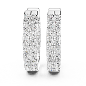 Pendientes de Aro Anchos con Diamantes Cultivados en Laboratorio, Pendientes de Diamantes de Lujo para Mujer, Joyería de Diamantes Elegante para Aniversario de Bodas - Product Image 3