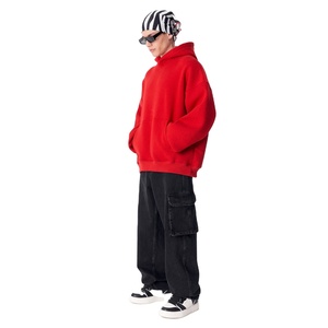 Fabrication de sweats à capuche en coton 100% à épaules tombantes pull-over avec broderie personnalisée sweats à capuche vierges à épaules tombantes pour hommes - Product Image 2