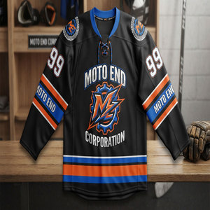 Maillot de hockey sur glace à manches courtes, design drapeau, séchage rapide, respirant, en polyester, pour entraînement et matchs d'équipe, commandes en gros pour équipes - Product Image 1