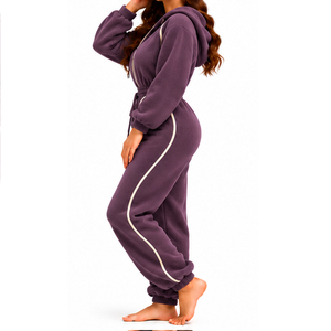 EAZWEARS Womens Fleece <b>Jumpsuit</b> Patchwork Panel Design Casual Clothing Wholesale Manufacturer Supplier Exporter Apparel Exporter - Product Image 3