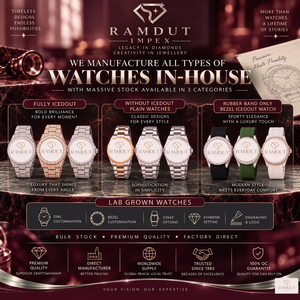 Montres en acier inoxydable personnalisées RAMDUT IMPEX avec moissanite, 42 mm, mouvement à quartz analogique ETA, luxe élégant, unisexe, édition limitée - Product Image 6