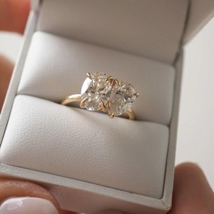 Bague vintage en or massif 14 carats avec diamant de laboratoire taille poire en forme de goutte d'eau, certifiée IGI, pour femme, bijoux de fiançailles et de mariage - Product Image 4