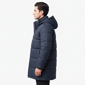 <b>Men's</b> <b>Long</b> Quilted Puffer Jacket Warm Hooded Zip Up Winter <b>Coat</b> Windproof Casual Padded Outerwear <b>for</b> <b>Men</b> Wholesale Fashion Styl - Product Image 4