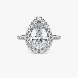 Anillo de Compromiso Clásico con Halo de Diamantes Cultivados en Laboratorio con Corte Esmeralda en Oro de 14K, Joyería Fina para Bodas y Fiestas - Product Image 5