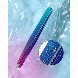 9PCS Glitter Stainless Steel Slant Tip Eyebrow Tweezers Set Custom Private Label Professional Beauty <b>Tools</b> - Product Image 2