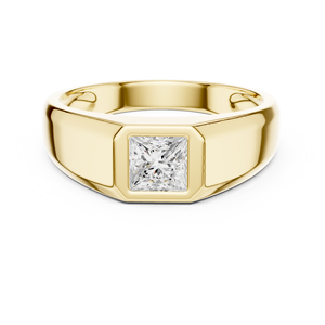 Princess Cut <b>Diamond</b> <b>Ring</b> Yellow Gold Plated Solitaire Band Lab Grown <b>Diamond</b> Women Wedding Engagement Jewelry - Product Image 1