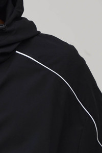 Veste coupe-vent technique noire pour homme, personnalisée, de qualité supérieure, avec passepoil, légère, imperméable, veste softshell sportive - Product Image 2