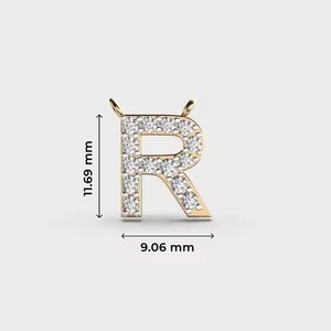 Personalized Gold Alphabet Pendant with Diamond Initial Letter R <b>Charm</b> Simple Gift Jewelry for Women - Product Image 3
