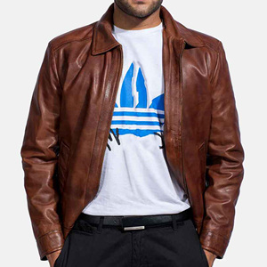 100% High Quality Cowhide Leather <b>Jacket</b> Fabric New Stylish Breathable Quick Dry Waterproof Reversible Sherpa <b>Lined</b> <b>Fur</b> Trim - Product Image 4