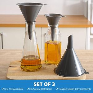 Set di 3 imboccatori da cucina rotondi in plastica resistente, imboccatori multifunzionali per riempire bottiglie e lattine, set di utensili da cucina - Product Image 4