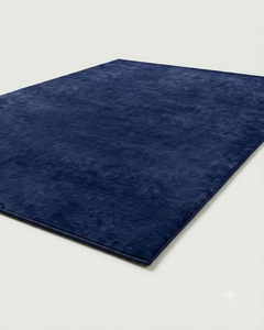 Tapis de luxe fait main en laine bleue, tissé à la main, design moderne pour salon, chambre et maison - Product Image 4