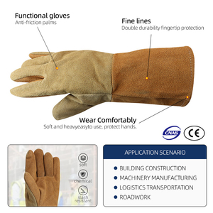 Gants de soudage TIG en laine 100% premium, revêtement en latex, haute dextérité, doublure douce, personnalisables, anti-choc, compatibles écran tactile, résistants aux piqûres - Product Image 2