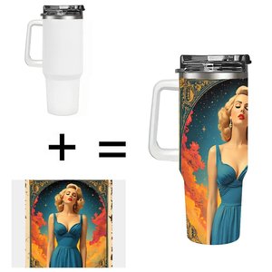 Stainless Steel Tumbler 40oz Insulated Travel Mug With Handle For <b>Coffee</b> Or Tea - Product Image 1