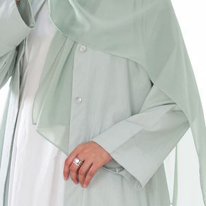 Custom Modest Women <b>Abaya</b> with <b>Satin</b> Fabric and Plaid Pattern Luxury Kaftan Style Retail Ready Packaging & Fast Production - Product Image 5
