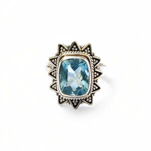 Blue <b>Quartz</b> Fashion <b>Ring</b> 6.2 Grams Weight - Product Image 2