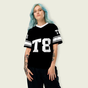 เสื้อเจอร์ซีย์อเมริกันฟุตบอลสำหรับเยาวชน OEM ผ้าโพลีเอสเตอร์ 100% พิมพ์ลายแบบ Sublimation ทรงโอเวอร์ไซส์ ผ้าตาข่าย เสื้อฟุตบอลแนวสตรีทแวร์ - Product Image 1