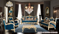 Ensemble de canapés traditionnels pliables en teck massif sculpté, revêtement en tissu, taille et couleur personnalisables