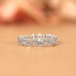 Luxury Design Pear Cut Lab Grown <b>Diamond</b> Full Eternity Band <b>Ring</b> 18k White Gold Fine Anniversary Wedding Sparkly Gift Her - Product Image 2