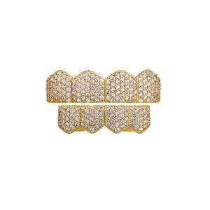 High Quality Grillz Set Round Brilliant Cut Channel Setting Hip Hop Style Unisex Dental Jewelry Jewelux CROWN India - Product Image 4