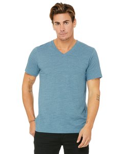 เสื้อยืดคอตตอนสีน้ำเงินล้วนทรงปกติ ผ่านกระบวนการ Acid Wash 100% คอตตอน สไตล์สตรีทแวร์ เสื้อยืดลำลองทรงโอเวอร์ไซส์ ย้อมสีพื้น - Product Image 3