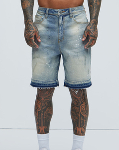 Men's Distressed Denim Shorts <b>Mid</b> Waist Ripped Cotton Casual Summer Style - Product Image 1