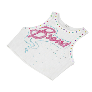 Top Corto de Tirantes para Mujer, Sexy, Blanco, de Poliéster/Algodón Acanalado, Estilo Hip Hop, Transpirable y Ecológico, Venta al por Mayor Personalizada - Product Image 2