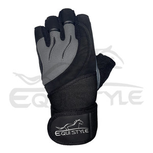 Gants de musculation en cuir demi-doigts avec support de poignet pour la gym, le fitness et l'entraînement de force – Conception personnalisée en gros - Product Image 2