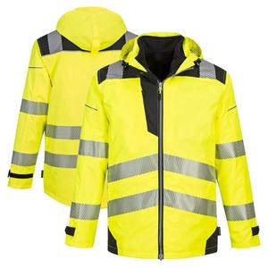 High Visibility Winter Workwear <b>Reflective</b> Safety <b>Jacket</b> ANSI Class 3 Pockets Waterproof Design Polyester for <b>Men</b> Outdoor Use - Product Image 1