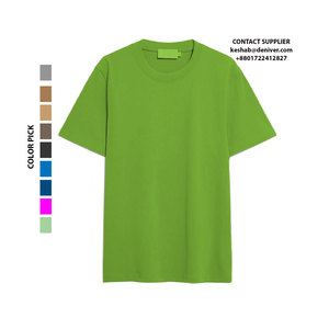 Verano algodón orgánico viscosa sólido liso barato camisetas boxy camisetas hombres Casual cuello redondo personalizado camiseta hecha Bangladesh - Product Image 6