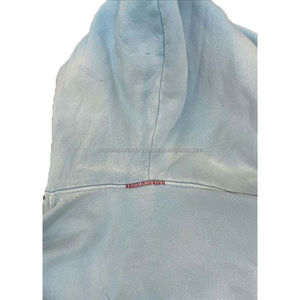 Venta al por mayor de alta calidad de algodón de los hombres de gran tamaño Terry francés en blanco lavado Zip Up Hoodies Vintage ácido lavado térmico Sudadera con capucha para los hombres - Product Image 2