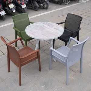 White colored Three-legged Round Plastic <b>Table</b> With <b>Tiled</b> <b>Table</b> Top - A Perfect Outdoor <b>Garden</b> <b>Table</b> for a <b>Garden</b> Evening - Product Image 2