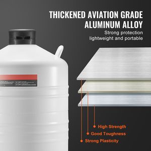 Contenitore per Azoto Liquido in Lega di Alluminio da 30L con 6 Bombole e Borsa per il Trasporto con Cinghie - Dewar da Laboratorio - Product Image 3