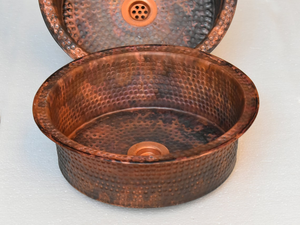 Rustic Pure Copper <b>Round</b> Vessel Sink Handmade Bathroom <b>Basin</b> for Luxury Homes Boutique Hotels Resorts and Spa Interiors - Product Image 6