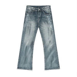 Wholesale Custom Breathable Winter <b>Print</b> Straight Denim 100% Cotton <b>Mens</b> Casual <b>Jeans</b> Vintage Dark Wash Heavyweight Durable - Product Image 2