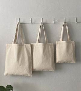<b>Canvas</b> <b>Tote</b> <b>Bag</b> Solid Color Minimalist Style Open Top All Seasons Shopping Reusable <b>Bag</b> - Product Image 2